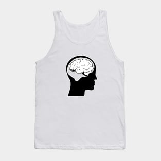 Look Forward Think Back - Reversed Brain - bw Tank Top